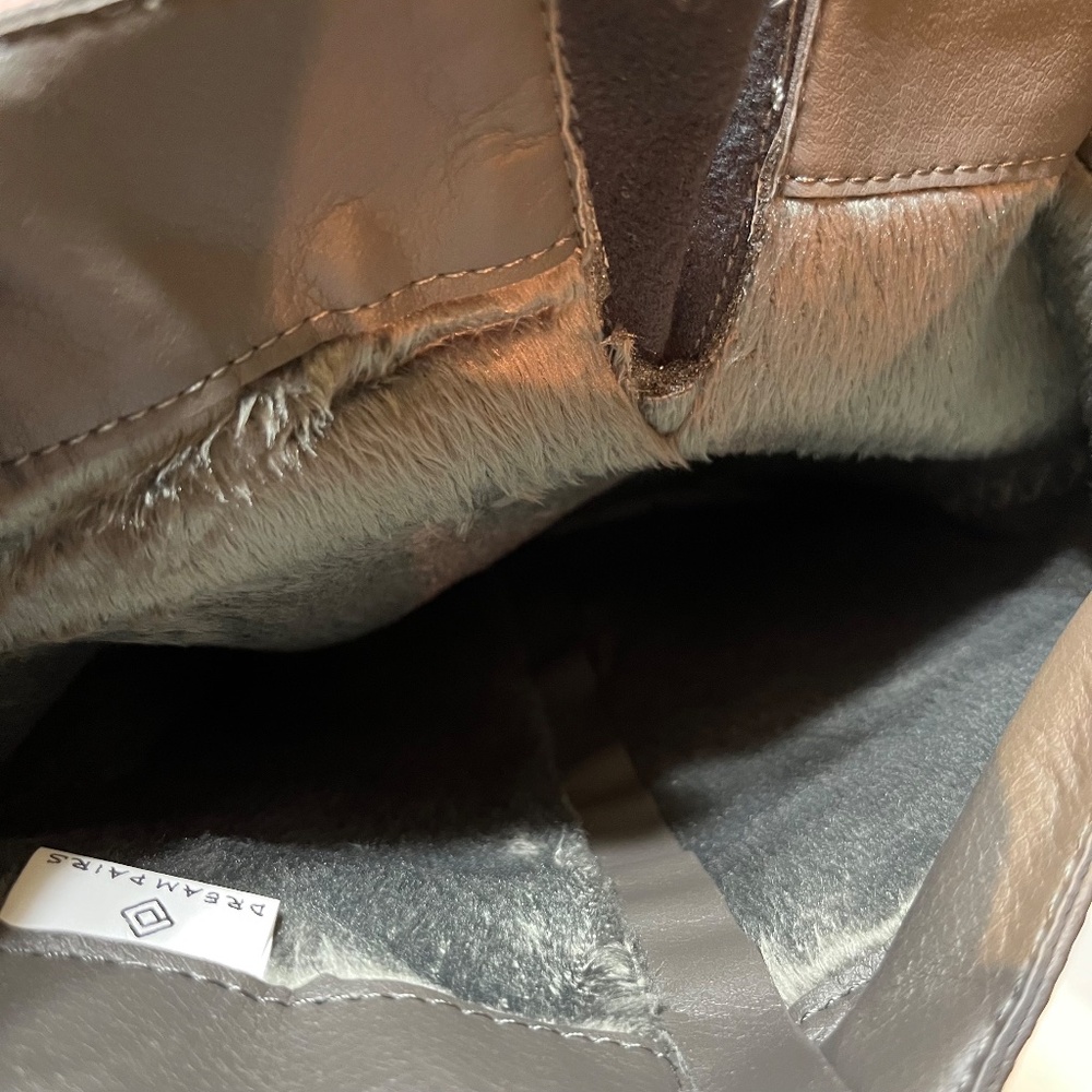Gray Knee High Chunky Sole Boots Dream Pairs Atlanta New in Box - Picture 8 of 8